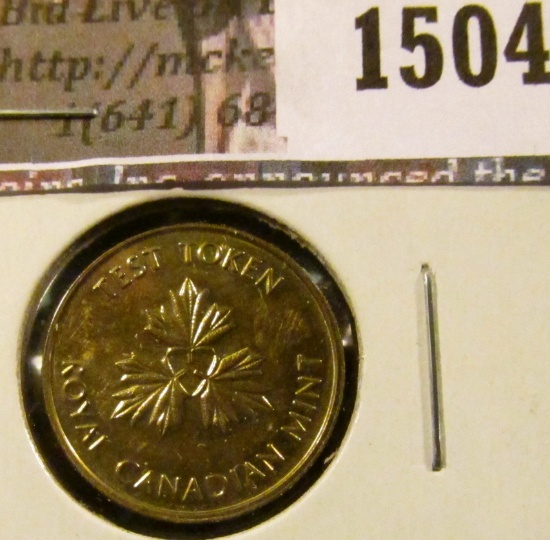 1504 . (1979) Undated Canada One Cent Test Token, copper-zinc, Engl