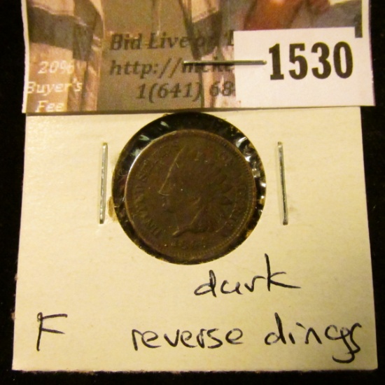 1530 . 1864 Bronze Indian Head Cent, Fine dark, reverse ding.