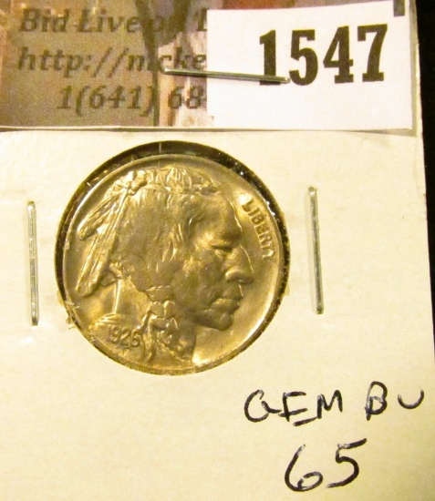 1547 . 1926 P Buffalo Nickel, GEM BU 65.