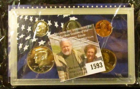 1593 . 2001 S United States ten-piece Proof Set. original as issued