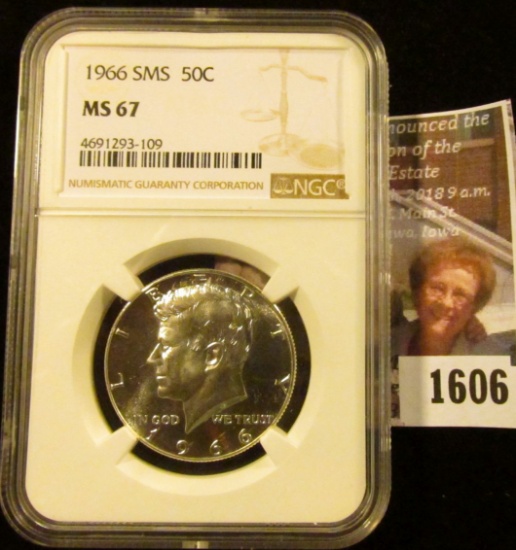 1606 . 1966 Kennedy Half Dollar From A Special Mint Set Graded Ms 6