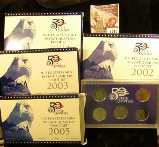 1610 . 2002 S, 2003 S, 2004 S, And 2005 S Proof State  Quarter Sets