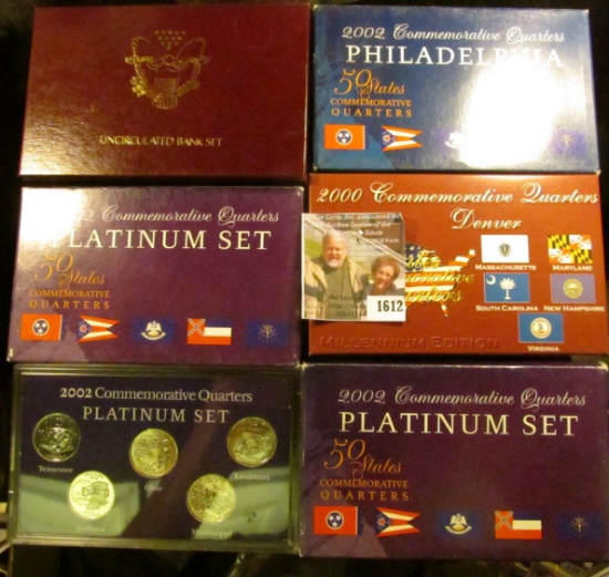 1612 . Two 2002 Platinum State Quarter Set, 2002 Philadelphia Quart