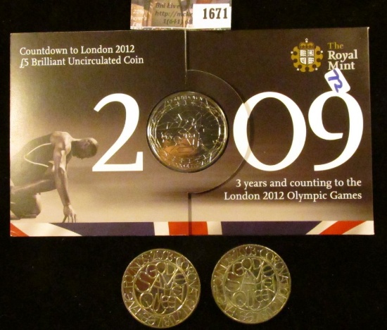 1671 . Two God Save The Queen 2003 5 Pound Coins Commemorating The
