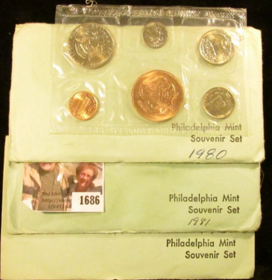 1686 . 1980, 1981, and 1984 Souvenir Coin Sets From The Philadelphi