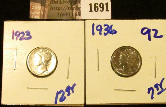 1691 . 1923 P and 1936 P Mercury Dimes