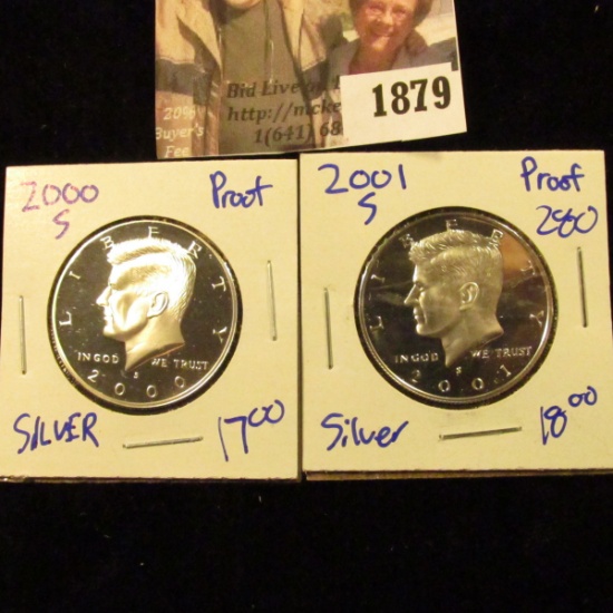 1879 . 2000-S and 2001-S Silver Proof Half Dollars