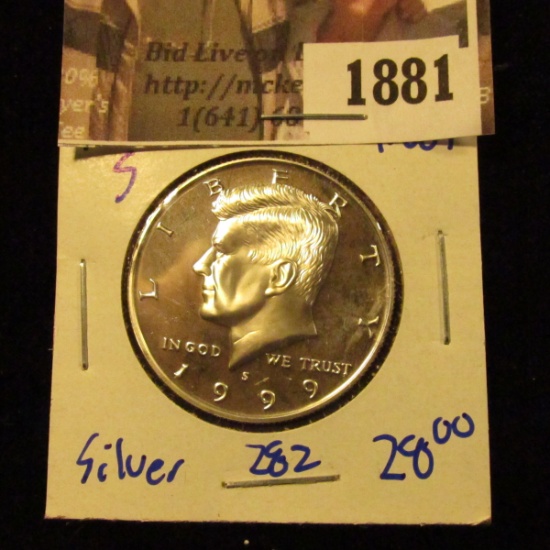 1881 . 1999-S Silver Kennedy Half Dollar