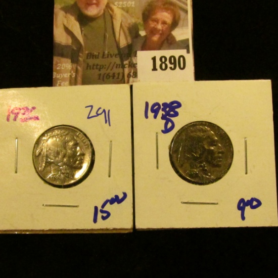 1890 . 1936 and 1938-D Buffalo Nickels