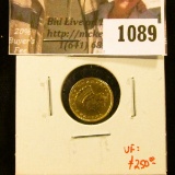 1089 . 1888 GOLD Dollar, ex-jewelry, solder residue reverse, low mi