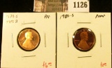 1126 . (2) Proof Lincoln Memorial Cents, 1979-S type 2 (scarcer typ