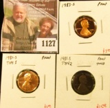 1127 . (3) Proof Lincoln Memorial Cents, 1981-S type 1 & type 2 (to