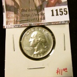 1155 . 1962 Proof Washington Quarter, value $11