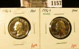 1157 . (2) Proof Washington Quarters, 1976-S & 1976-S 40% Silver, v
