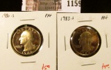 1159 . (2) Proof Washington Quarters, 1980-S & 1983-S, value for pa