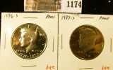 1174 . (2) Proof Kennedy Half Dollars, 1976-S & 1977-S, value for p