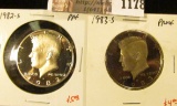 1178 . (2) Proof Kennedy Half Dollars, 1982-S & 1983-S, value for p