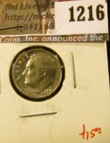 1216 . ERROR – 1969-D Roosevelt dime, die cud reverse, value $15