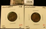 1224 . (2) Newfoundland Small Cents, 1938 XF, 1940  VF, value for p