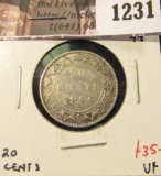 1231 . 1899 Large 99 Newfoundland 20 Cents, VF, value $35