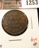 1253 . 1887 Canada One Cent, VF, value $11