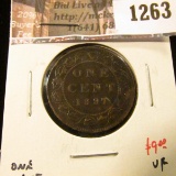 1263 . 1897 Canada One Cent, VF, value $9