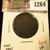 1264 . 1898H Canada One Cent, VF, value $22