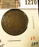 1270 . 1904 Canada One Cent, VF+, value $7