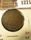 1271 . 1905 Canada One Cent, XF toned, value $15