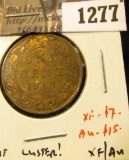 1277 . 1910 Canada One Cent, XF/AU, luster, XF value $7, AU value $