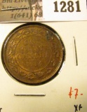 1281 . 1914 Canada One Cent, XF, value $7