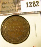 1282 . 1915 Canada One Cent, XF, value $6
