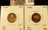 1294 . Pair of 1991 Canada One Cents, BU & Proof, value for pair $1