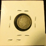 1301 . 1880H Canada Five Cent Silver, Obverse 3, VG, value $11
