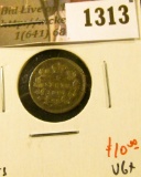 1313 . 1897 Canada Five Cent Silver, VG+, value $10