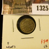 1325 . 1912 Canada Five Cent Silver, VF, value $7
