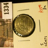 1334 . 1941 Canada Five Cents, BU, value $35