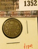 1352 . 1900 Canada Ten Cents, VG, value $17