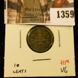 1359 . 1906 Canada Ten Cents, VG, value $11