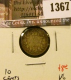 1367 . 1915 Canada Ten Cents, VG, value $8