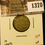 1370 . 1918 Canada Ten Cents, VF, value $5