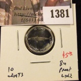 1381 . 1967 Canada Ten Cents, BU proof-like, value $5