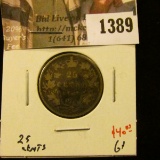 1389 . 1882H Canada 25 Cents, G, value $40