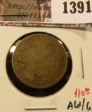 1391 . 1899 Canada 25 Cents, AG+/G, value $10