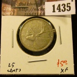 1435 . 1956 Canada 25 Cents, XF, value $5
