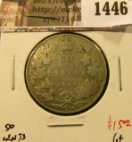 1446 . 1906 Canada 50 Cents, G+, value $15