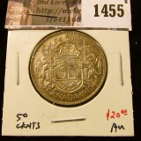 1455 . 1940 Canada 50 Cents, AU, value $20