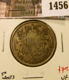 1456 . 1941 Canada 50 Cents, VF, value $7