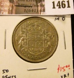 1461 . 1950 lines in 0 Canada 50 Cents, XF+ (AU), value $15+