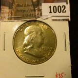 1002 . 1950 Franklin Half Dollar, BU MS63+, value $35